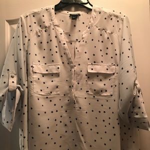 Size 0 (12) Torrid Star Print Georgette Blouse